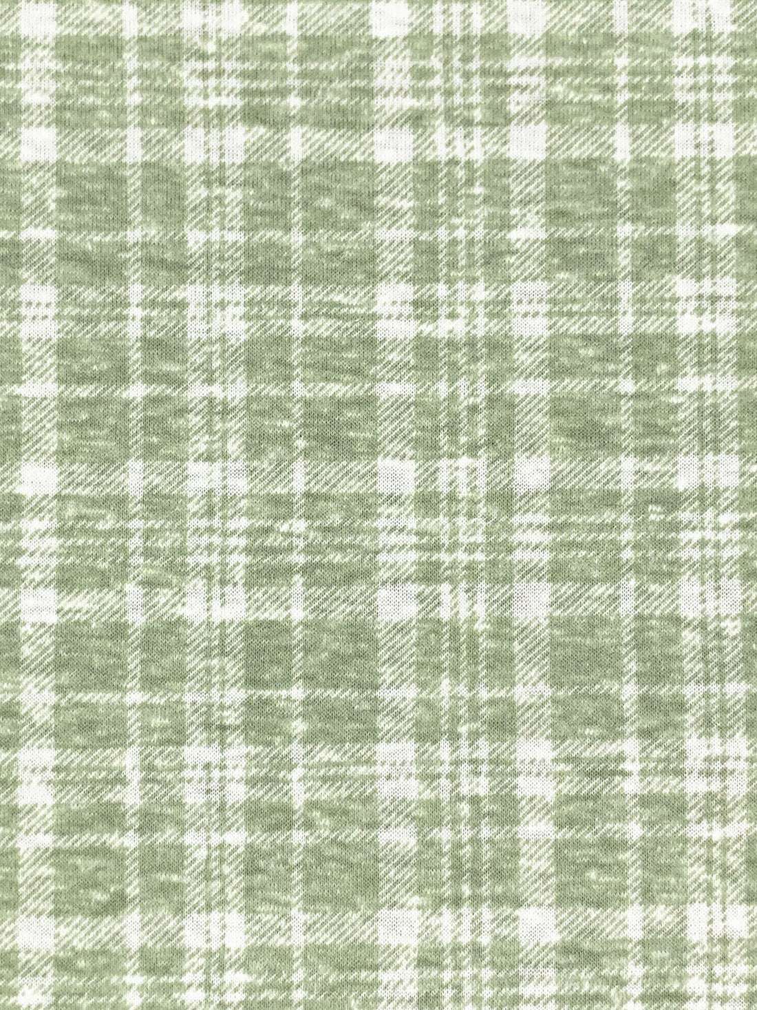 Laurel Green/White Polyester/Cotton Heathered Plaid Print Jersey Knit 54W