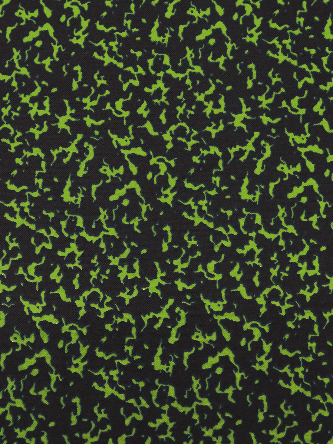 Black/Moss Green Cotton/Lycra Composition Print Stretch Twill - NY Designer - 54W