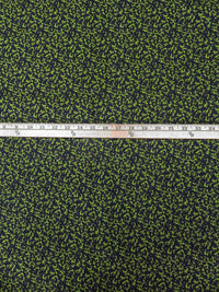 Black/Moss Green Cotton/Lycra Composition Print Stretch Twill - NY Designer - 54W