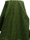 Black/Moss Green Cotton/Lycra Composition Print Stretch Twill - NY Designer - 54W