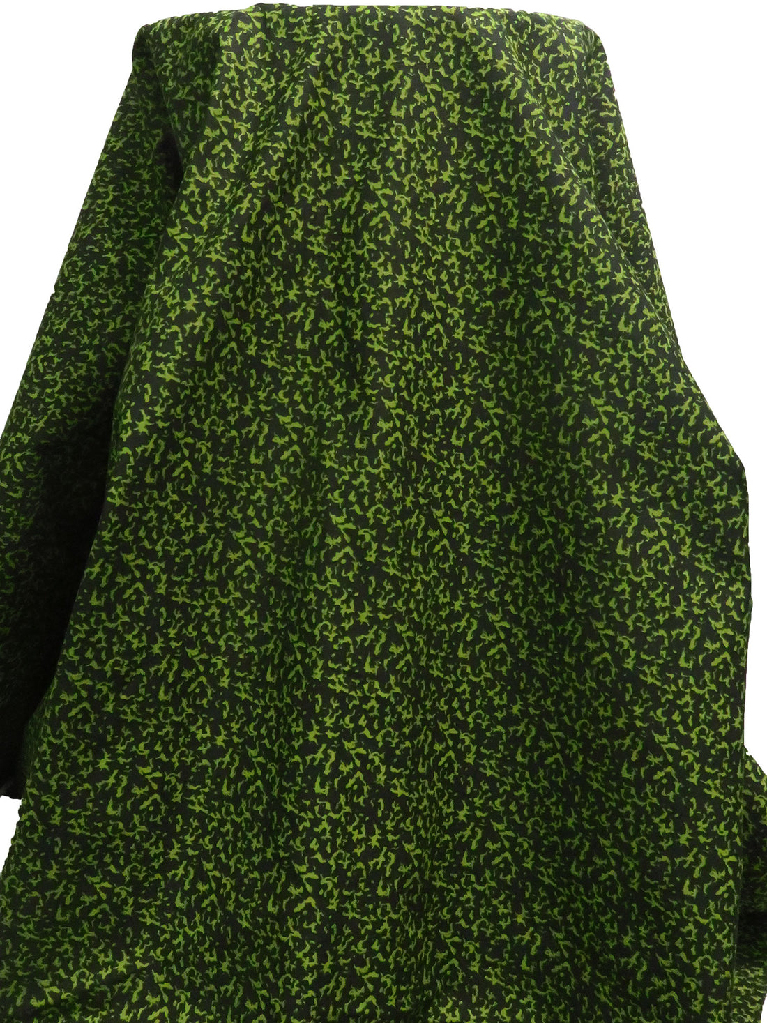 Black/Moss Green Cotton/Lycra Composition Print Stretch Twill - NY Designer - 54W