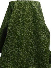 Black/Moss Green Cotton/Lycra Composition Print Stretch Twill - NY Designer - 54W
