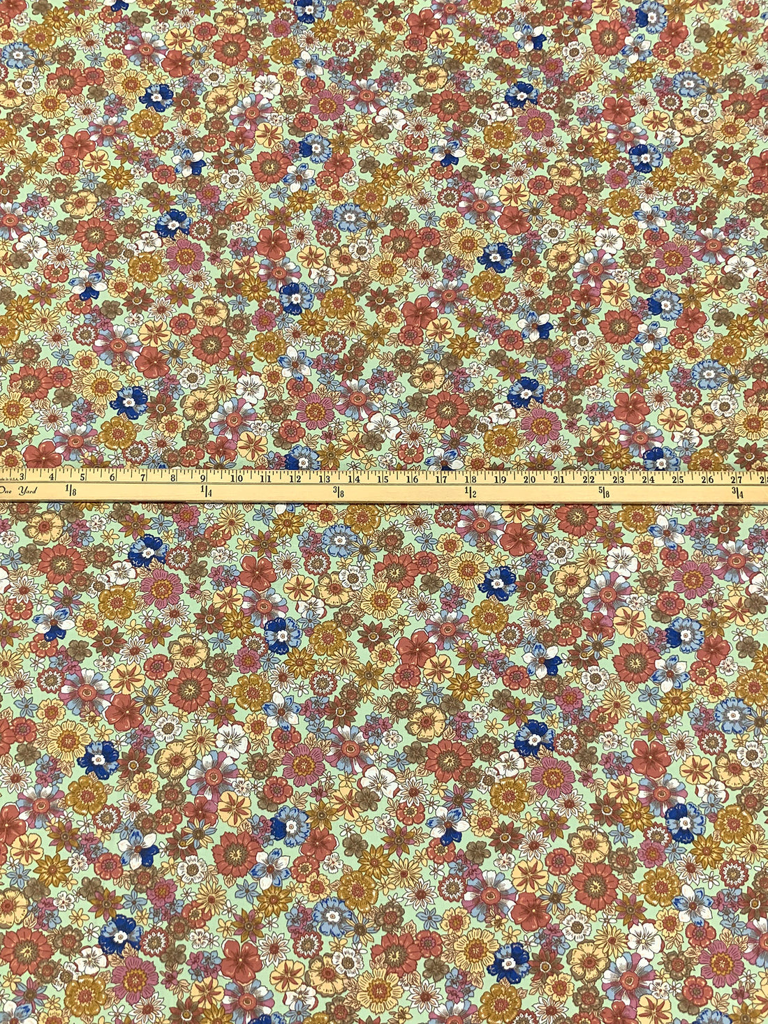 Sage/Copper/Catalina Blue/Multi 100% Rayon Floral Print Challis 57W