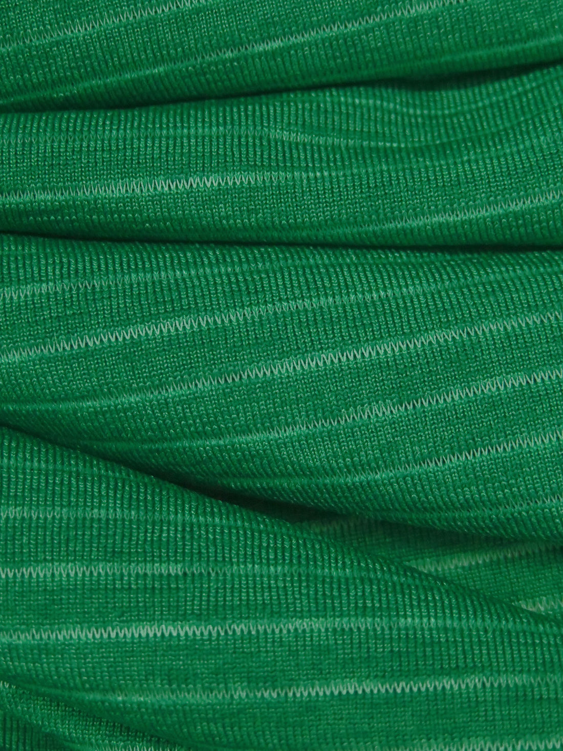 Bright Green Recycled Polyester/Polyester/Elastane Horizontal Stripe Weave Activewear Knit - Corbeaux Clothing - 56W