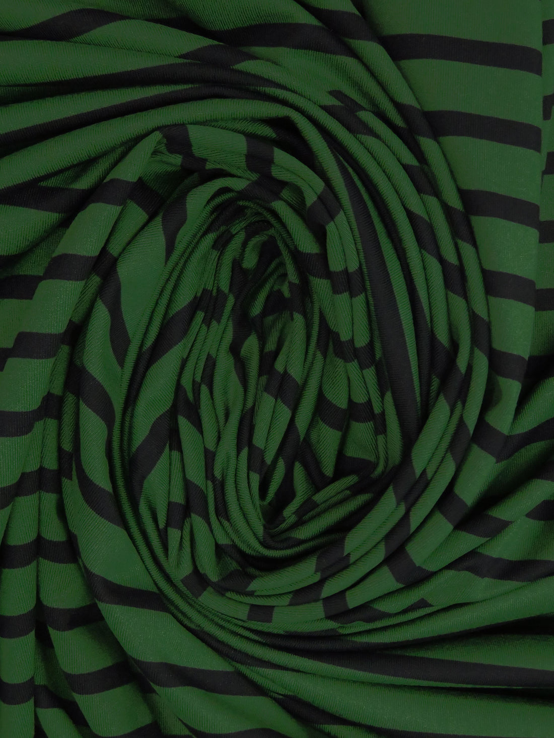 Hunter Green/Black Recycled Polyester/Spandex Horizontal Stripe Weave Activewear Knit - Corbeaux Clothing - 56W