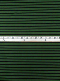 Hunter Green/Black Recycled Polyester/Spandex Horizontal Stripe Weave Activewear Knit - Corbeaux Clothing - 56W