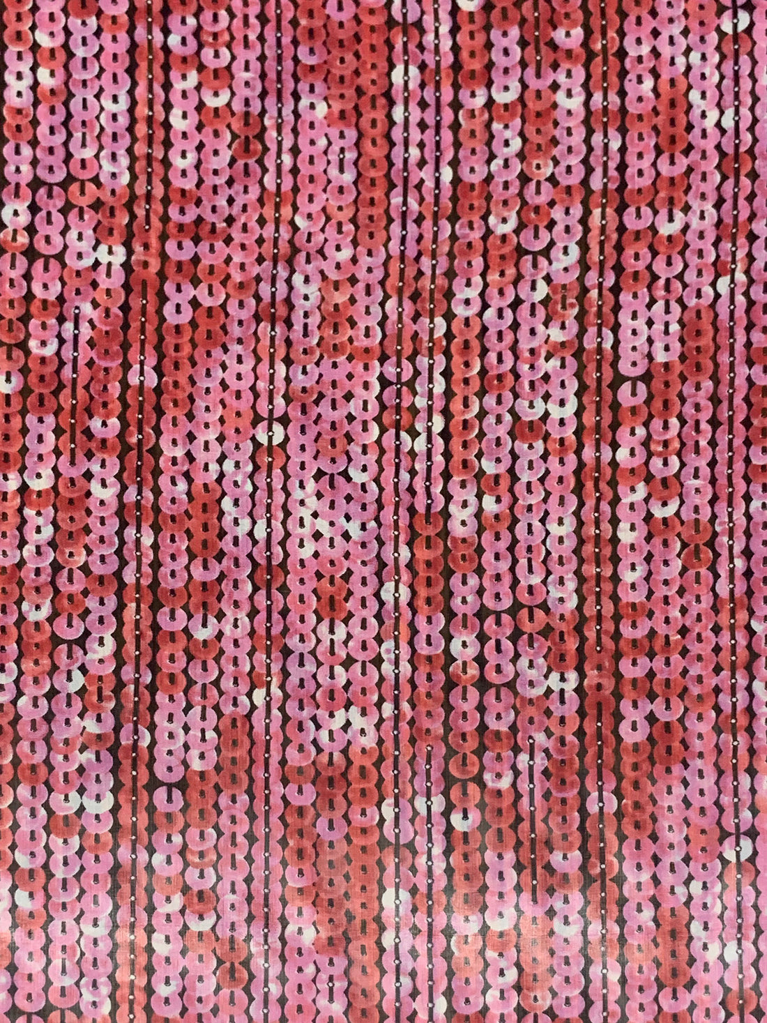 Tuscan Red/Wild Orchid/Multi 100% Silk Novelty Sequin-Look Print Chiffon 52W