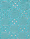 Aqua Polyester/Lycra Novelty Tile Design Lace Knit 58W