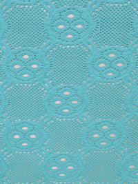 Aqua Polyester/Lycra Novelty Tile Design Lace Knit 58W