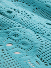 Aqua Polyester/Lycra Novelty Tile Design Lace Knit 58W