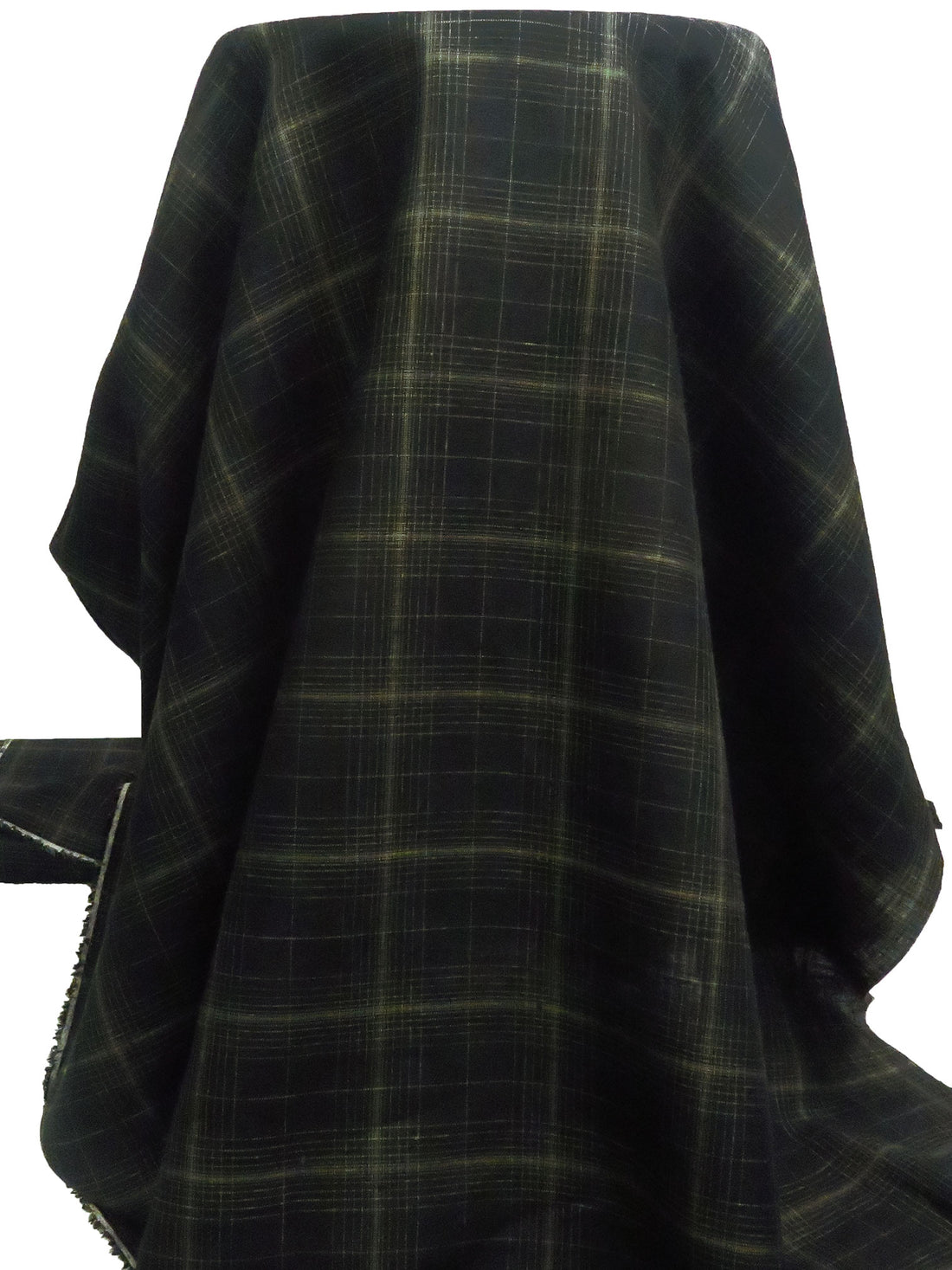 Black/Crocodile 100% Linen Plaid Weave Linen Shirting - European Mill - 60W