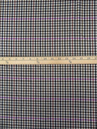 Palest Gray/Orchid/Black/Taupe Polyester/Rayon/Lycra Plaid Check Weave Stretch Suiting - NY Designer - 54W