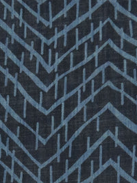 Indigo Blue/Ink Tencel/Cotton Blend Large Zig Zag Print Chambray - LA Designer - 60W