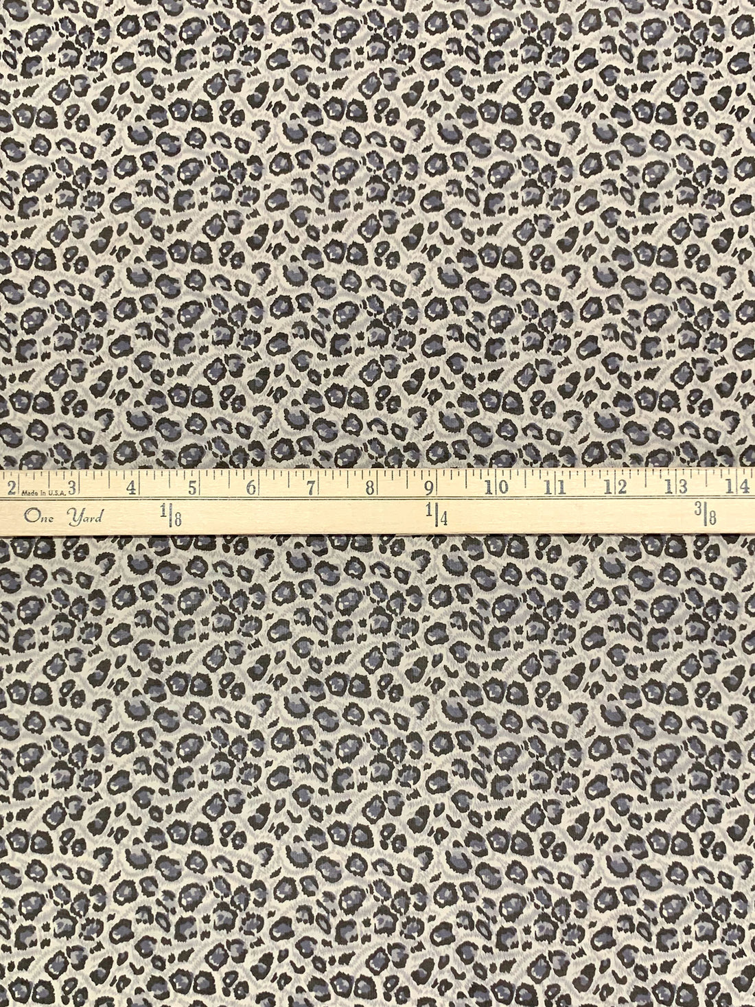 Antique Off-White/Old Lavender/Black 100% Silk Animal Print Chiffon 54W