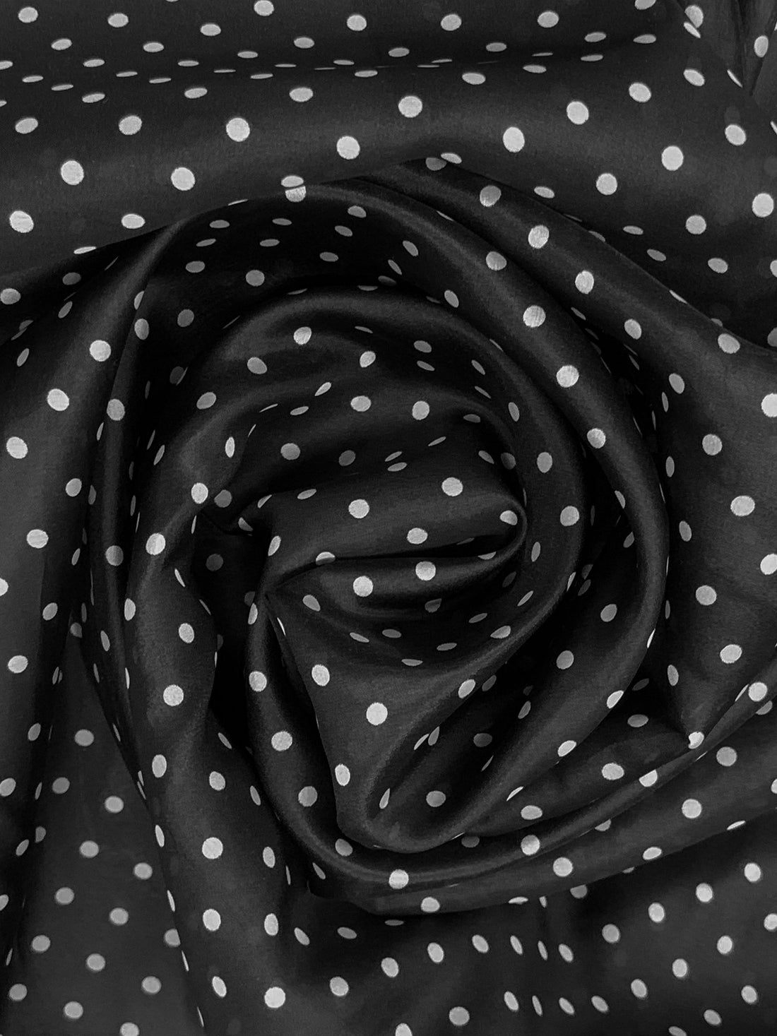SOLD AS IS ONLY - Black/White Cotton/Silk Polka Dot Voile 53W