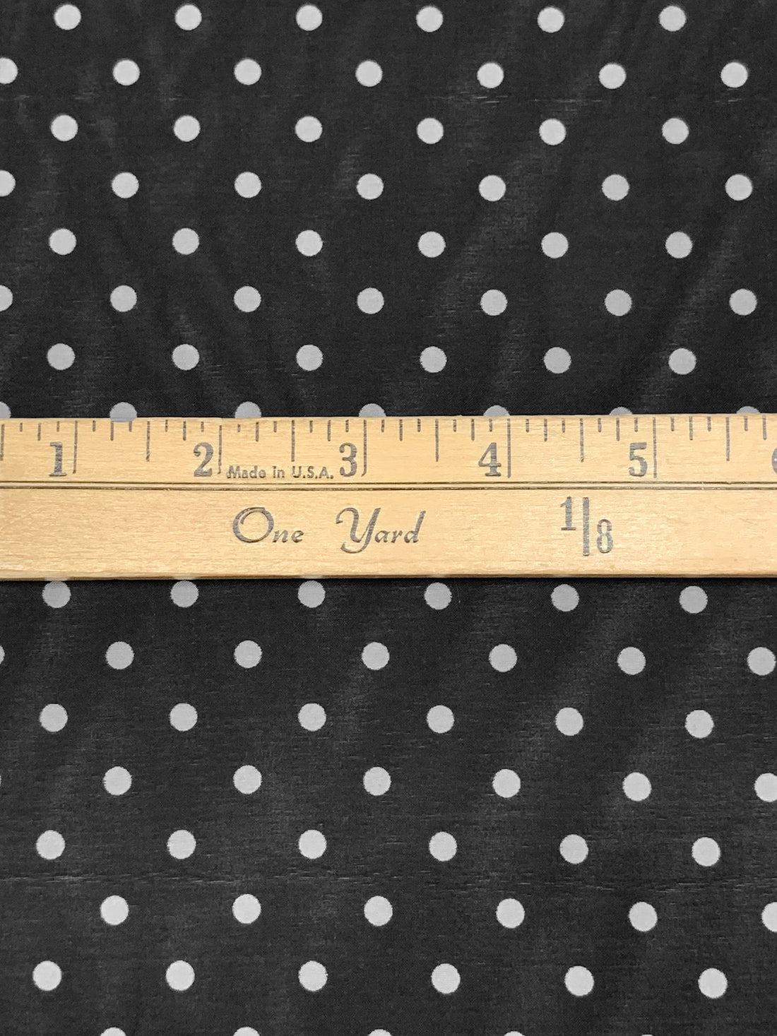 SOLD AS IS ONLY - Black/White Cotton/Silk Polka Dot Voile 53W