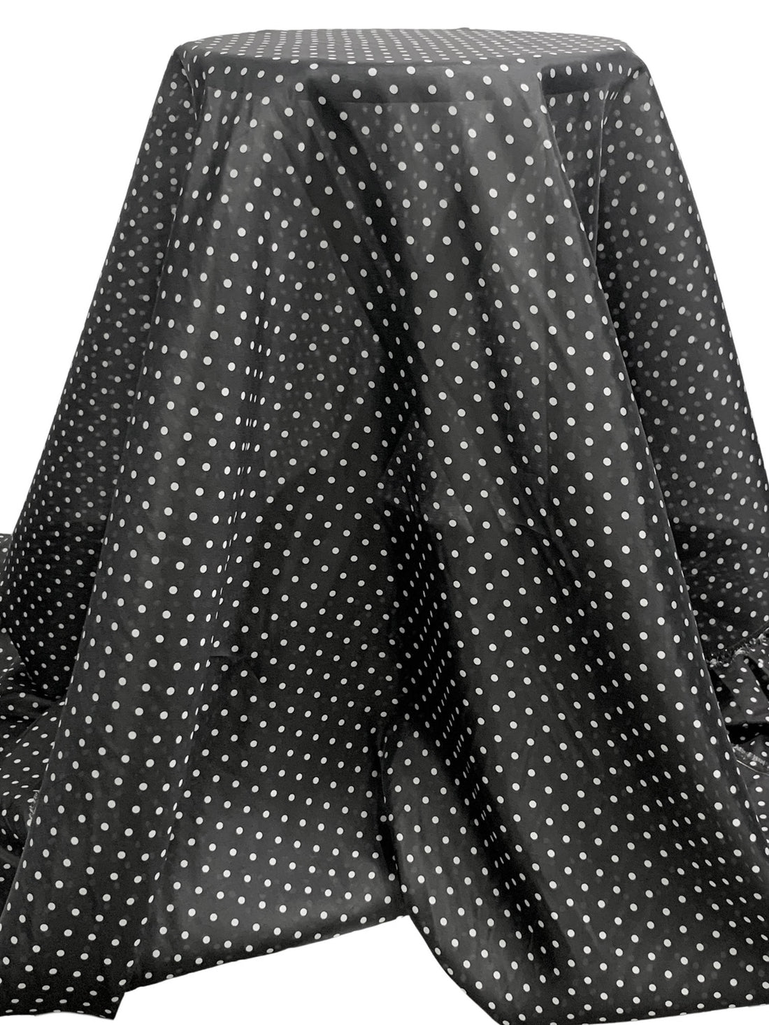 SOLD AS IS ONLY - Black/White Cotton/Silk Polka Dot Voile 53W