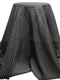 SOLD AS IS ONLY - Black/White Cotton/Silk Polka Dot Voile 53W