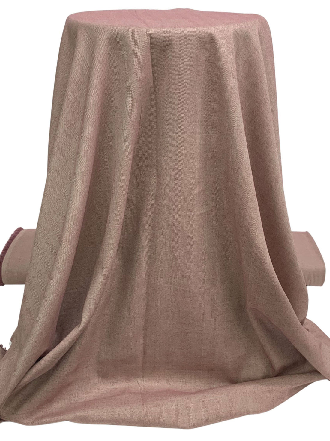 Dark Dusty Rose/Pale Sand 100% Cotton Herringbone Shirting - NY Designer - 56W