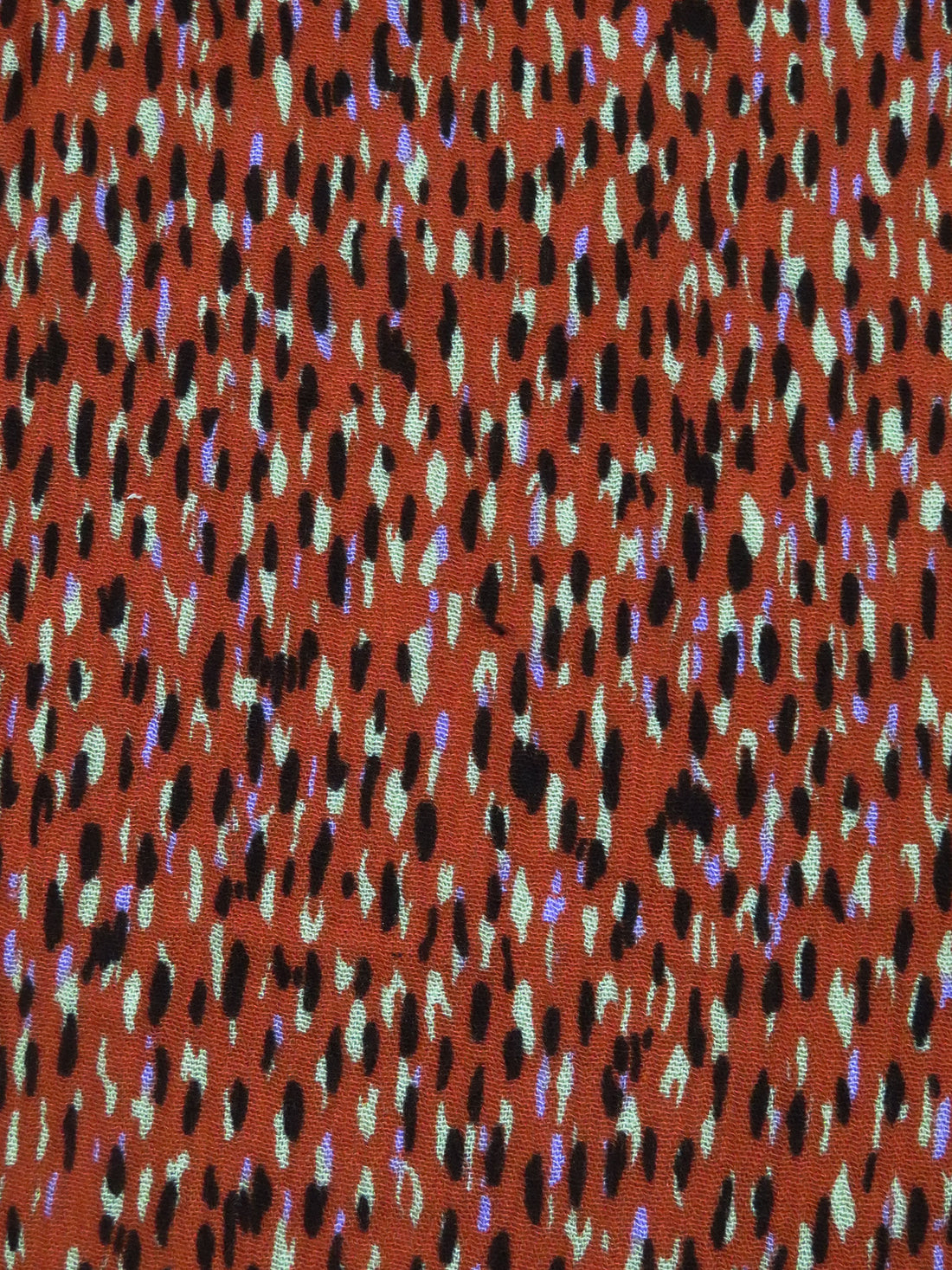 Rust/Tan/Dark Brown/Lilac 100% Rayon Falling Dashes Print Crinkle Challis 50W