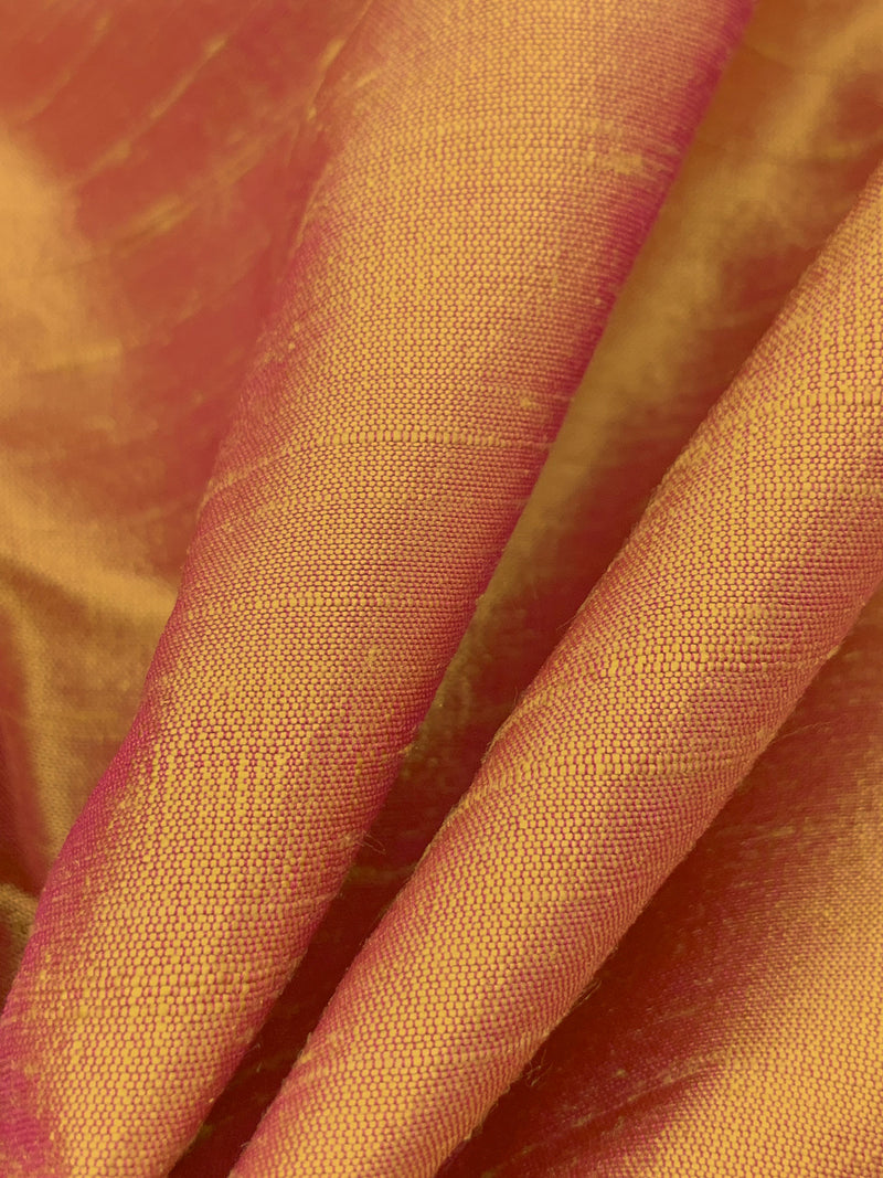 Persian Orange 100% Silk Iridescent Dupioni 54W