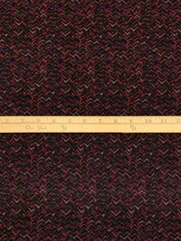 Old Mauve/Chestnut/Black 100% Cotton Broken Chevron-Look Print Pinwale Corduroy - NY Designer - 42W
