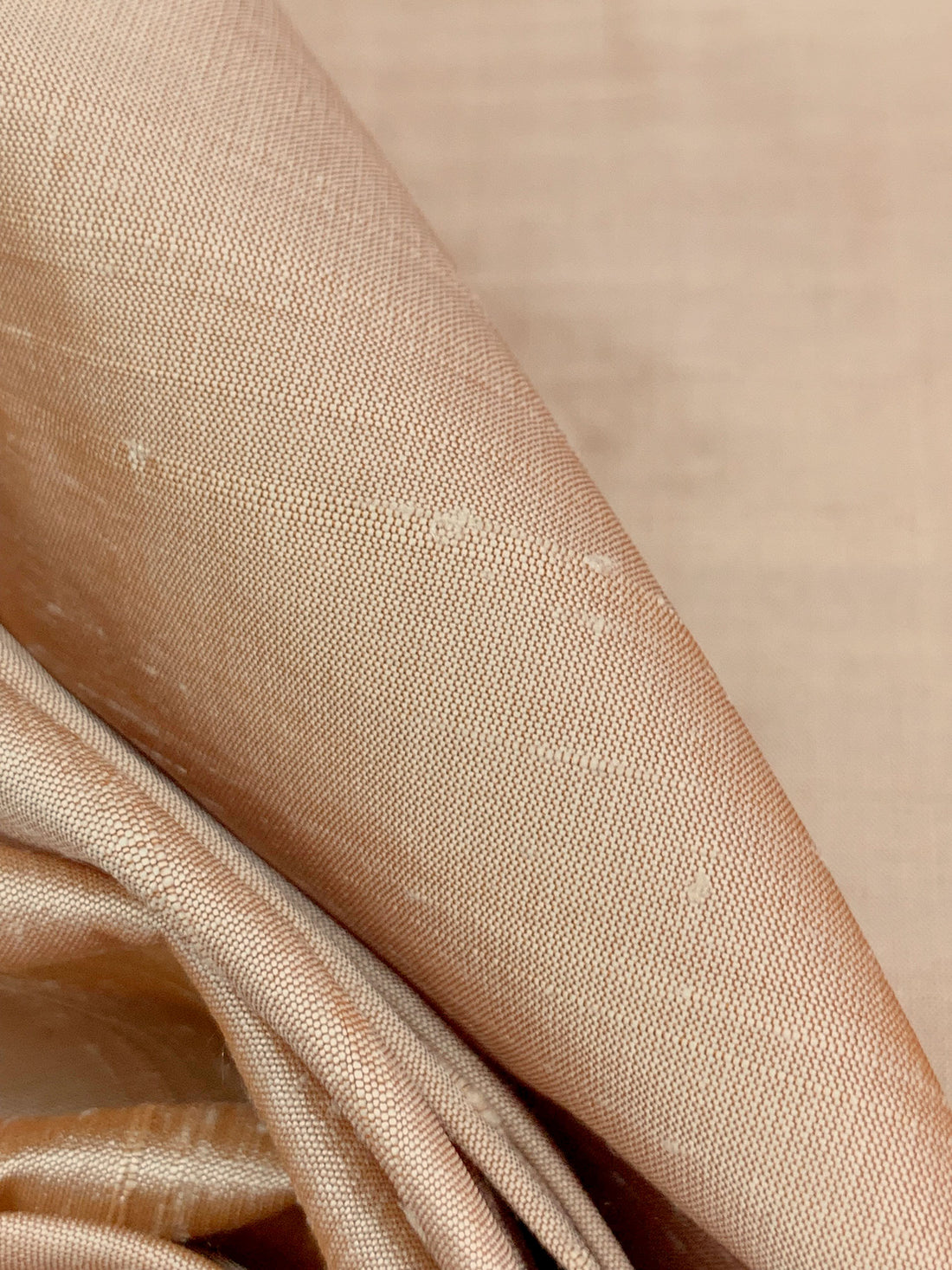 Peachy Beige 100% Silk Iridescent Dupioni 54W