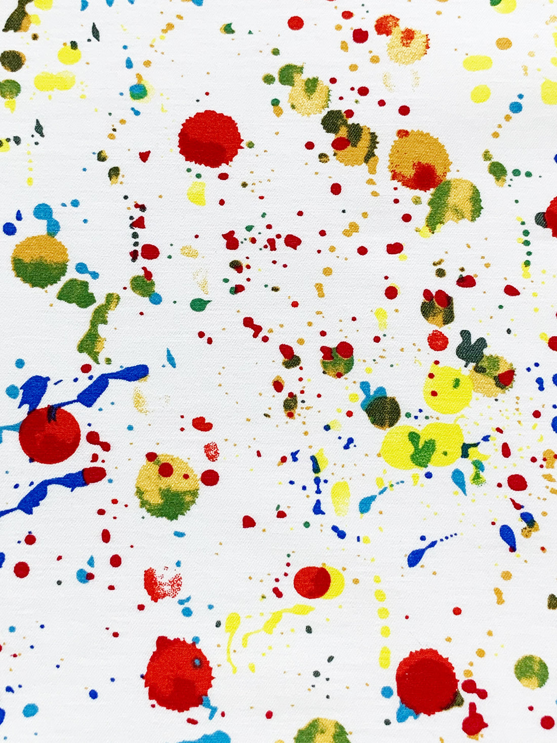 White/Yellow/Blue/Multi Rayon/Nylon/Lycra Paint Splatter Print Stretch Bengaline Suiting 57W