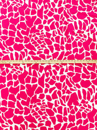 Cerise/White Rayon/Nylon/Lycra Abstract Mosaic Print Stretch Bengaline Suiting 57W