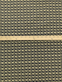 Misty Moss/Black/Pale Goldenrod Rayon/Nylon/Lycra Belt Loops Print Stretch Bengaline Suiting 57W