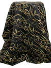 Golden Oak/Black/Wheat Rayon/Nylon/Lycra Belts & Chains Print Stretch Bengaline Suiting 57W