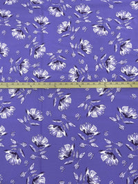 Liberty Purple/Periwinkle/White/Multi Rayon/Nylon/Lycra Floral Stem Print Stretch Bengaline Suiting - NY Designer - 56W