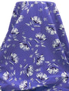 Liberty Purple/Periwinkle/White/Multi Rayon/Nylon/Lycra Floral Stem Print Stretch Bengaline Suiting - NY Designer - 56W