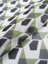 Pickle Green/White/Black 100% Silk Geometric Print Chiffon - NY Designer - 53W