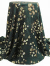 Deep Pine Green/Periwinkle/Cedar Brown/Multi 100% Silk Painterly Floral Print Double Georgette - NY Designer - 53W