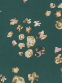 Evergreen/Periwinkle/Coffee/Multi 100% Silk Painterly Floral Print Double Georgette - NY Designer - 53W