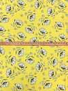 Lemon/White/Dark Taupe Rayon/Nylon/Lycra Floral Print Stretch Bengaline Suiting 58W