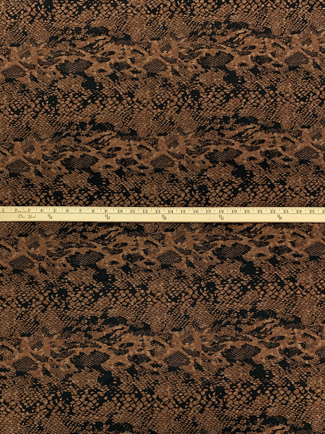 Coyote Brown/Black Rayon/Nylon/Lycra Snakeskin Print Stretch Bengaline Suiting 56W