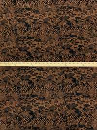 Coyote Brown/Black Rayon/Nylon/Lycra Snakeskin Print Stretch Bengaline Suiting 56W