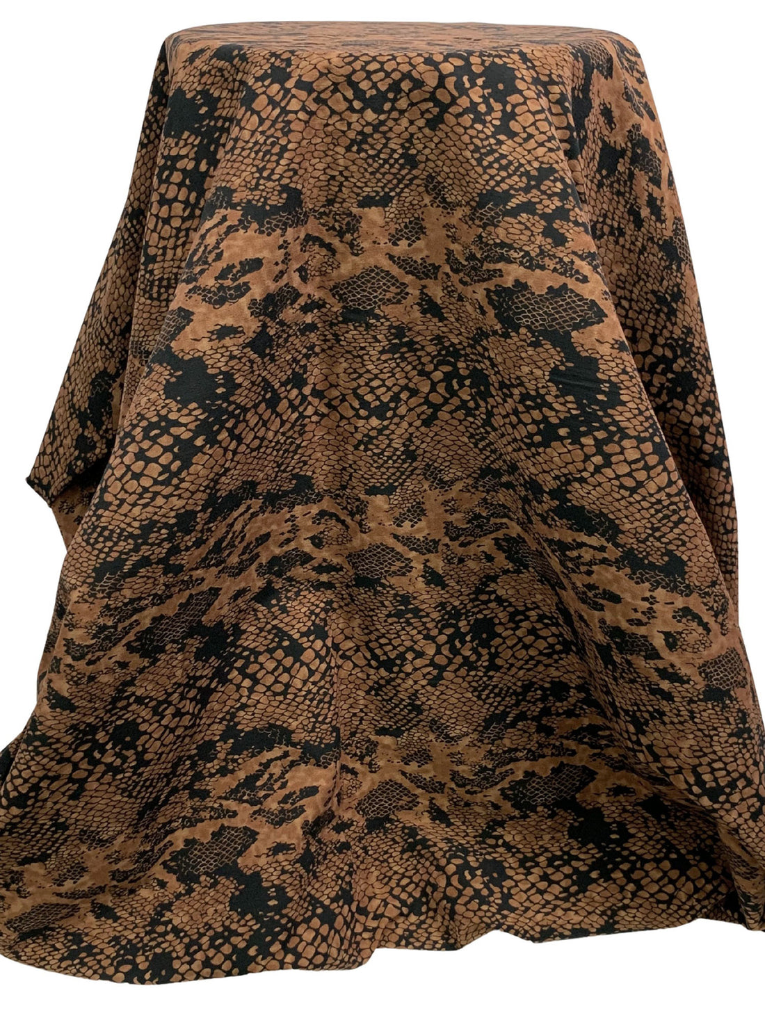 Coyote Brown/Black Rayon/Nylon/Lycra Snakeskin Print Stretch Bengaline Suiting 56W