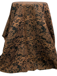 Coyote Brown/Black Rayon/Nylon/Lycra Snakeskin Print Stretch Bengaline Suiting 56W