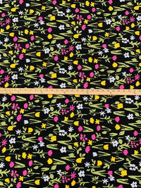 Black/Hot Pink/Olive Green/Multi Rayon/Nylon/Lycra Floral Print Stretch Bengaline Suiting 56W