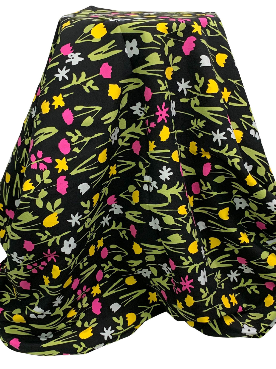 Black/Hot Pink/Olive Green/Multi Rayon/Nylon/Lycra Floral Print Stretch Bengaline Suiting 56W