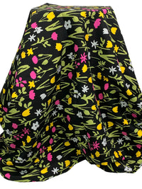 Black/Hot Pink/Olive Green/Multi Rayon/Nylon/Lycra Floral Print Stretch Bengaline Suiting 56W