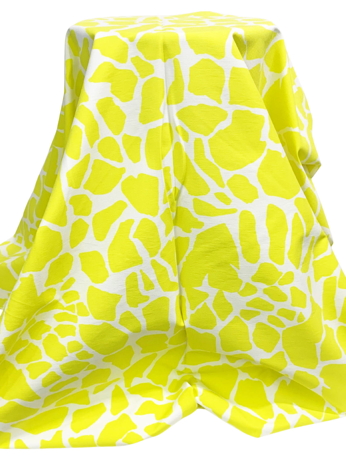 Yellow/White Rayon/Nylon/Lycra Abstract Mosaic Print Stretch Bengaline Suiting 56W