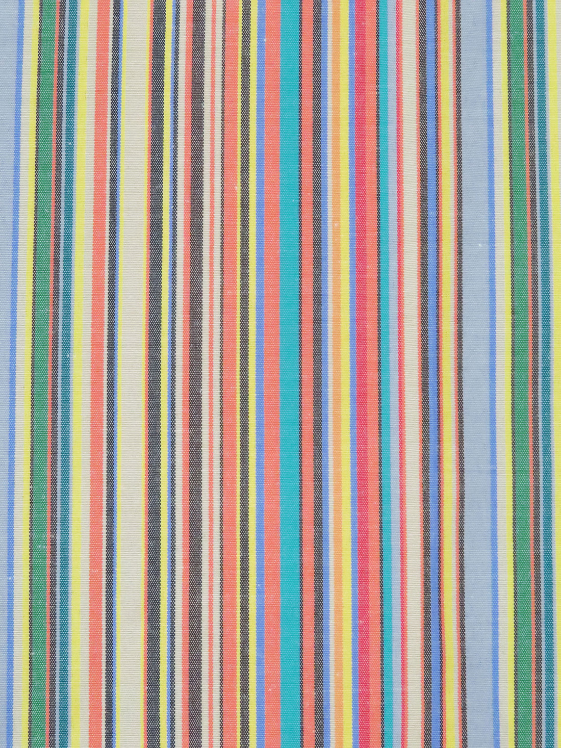 Black/Tangerine/Aqua/Multi 100% Cotton Vertical Stripe Weave Shirting - NY Designer - 58W