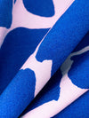 Cobalt Blue/Dusty Lilac Rayon/Nylon/Lycra Abstract Mosaic Print Stretch Bengaline Suiting 56W