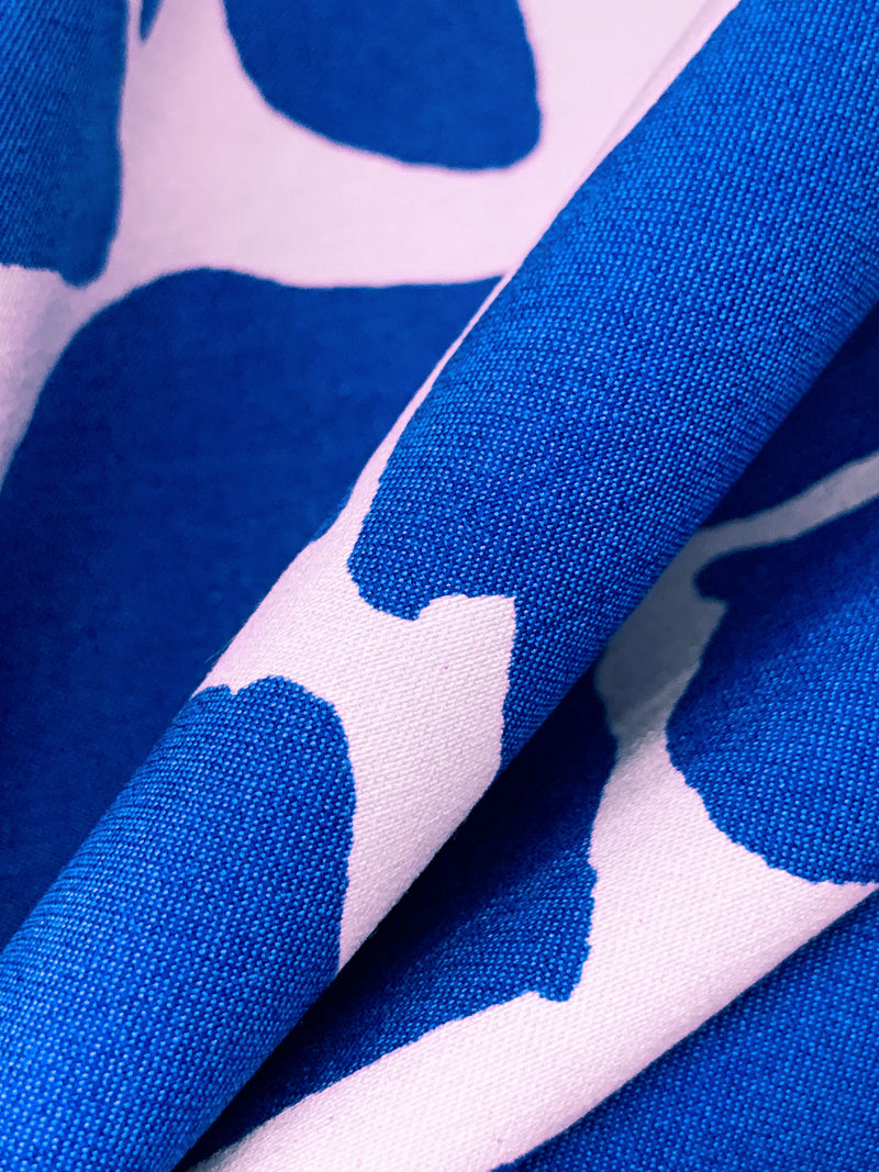 Cobalt Blue/Dusty Lilac Rayon/Nylon/Lycra Abstract Mosaic Print Stretch Bengaline Suiting 56W