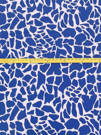 Cobalt Blue/Dusty Lilac Rayon/Nylon/Lycra Abstract Mosaic Print Stretch Bengaline Suiting 56W