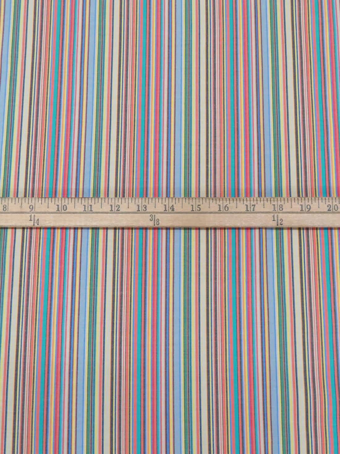 Black/Tangerine/Aqua/Multi 100% Cotton Vertical Stripe Weave Shirting - NY Designer - 58W